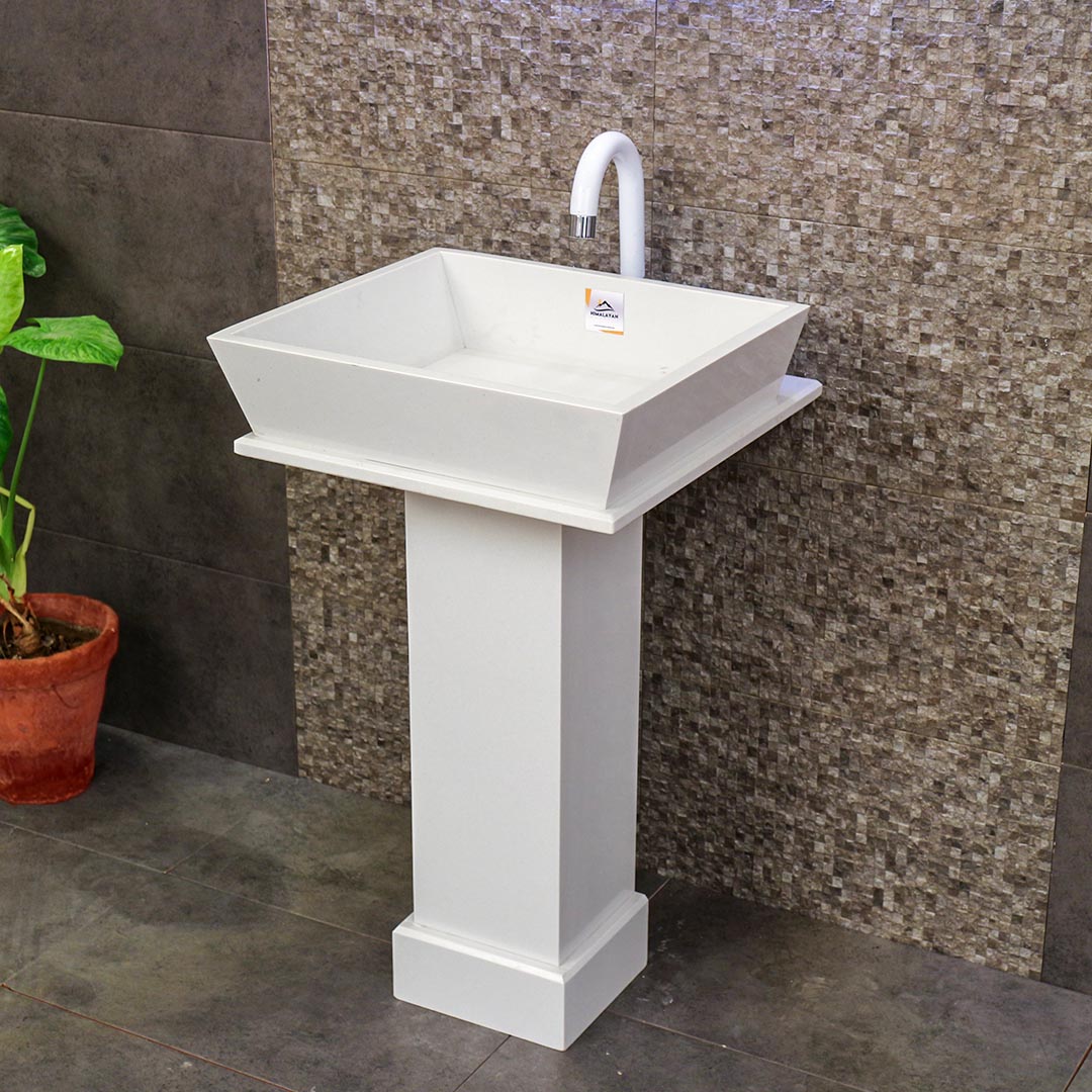 Pedestal Wash Basin with Upper Mounted Sink
